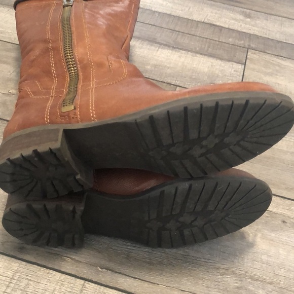 Franco Sarto Patina heeled cognac brown leather upper boots with side zipper - Picture 4 of 13